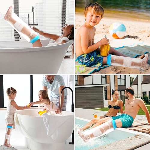 Miniatura 4 de Cubierta impermeable para piernas para ducha, baño, protector de ducha fundido de pierna completa para adultos, sello hermético para pierna para