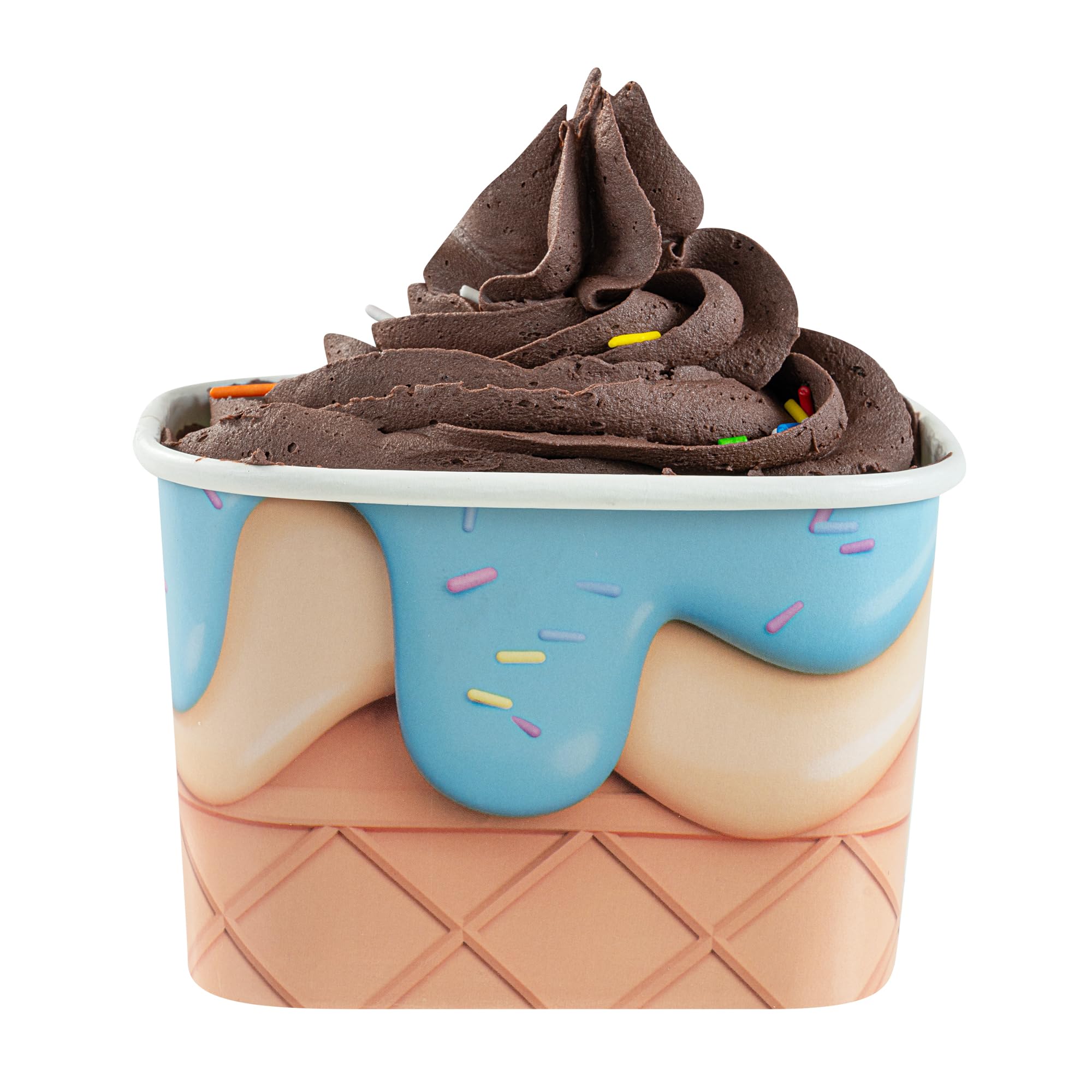 Coppetta 12 Ounce Dessert Cups, 200 Greaseproof Ice Cream Cups - Lids Sold Separately, For Hot And Cold Foods, Frosty Delight Paper Yogurt Bowls, Disposable, Sturdy - Restaurantware