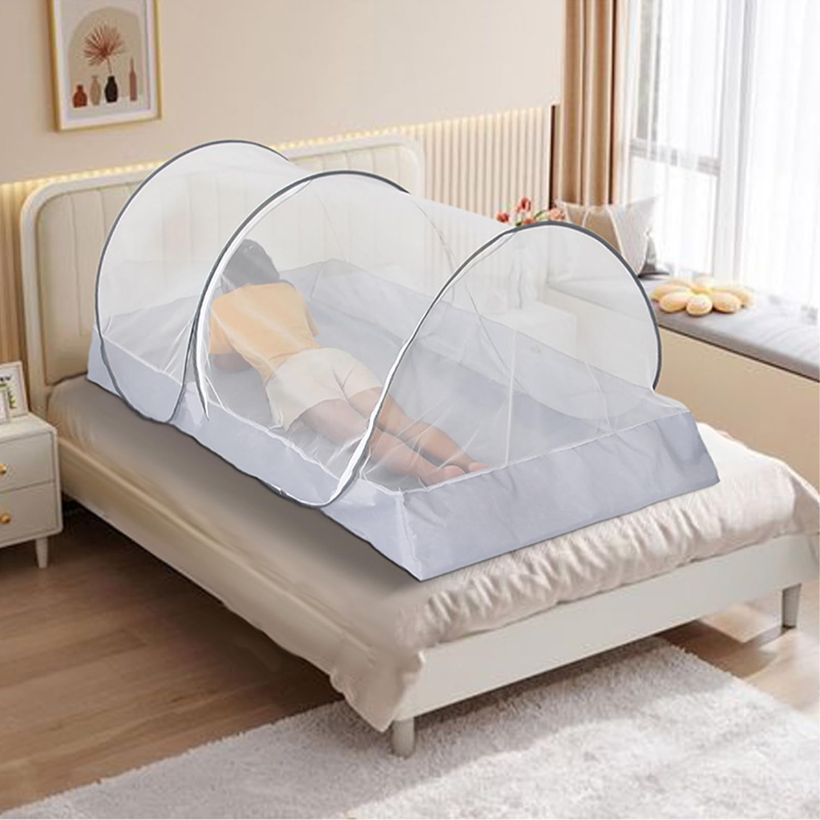 Zanzariera - poliestere, 200 x 100 x 73 cm, tenda a rete, protezione
