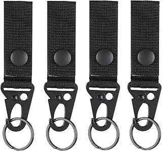 YAPJEB Duty Belt Keeper, Tactical Gear Clips Molle key holder Nylon Key Ring for Belt, Molle Key Keeper Tactical Keychain Holder (Black)
