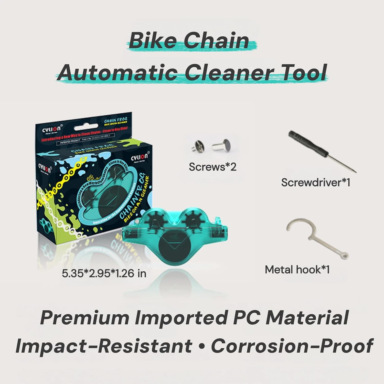 Upgraded Polycarbonate Bike Chain Cleaner Tool – Leak-Proof Chain Scrubber with 360° Automatic Brushes, No Chain Removal Drivetrain Maintenance Kit for MTB, Road & E-Bikes(Green)