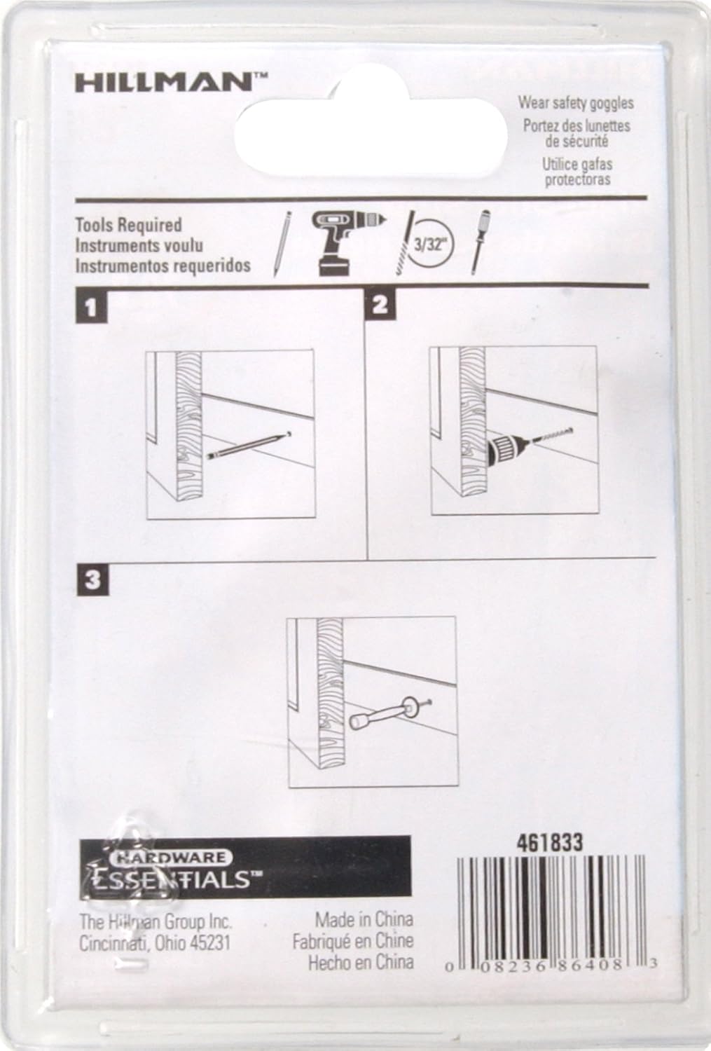 Hardware Essentials by Hillman 851324 Tope de puerta rígido cuadrado