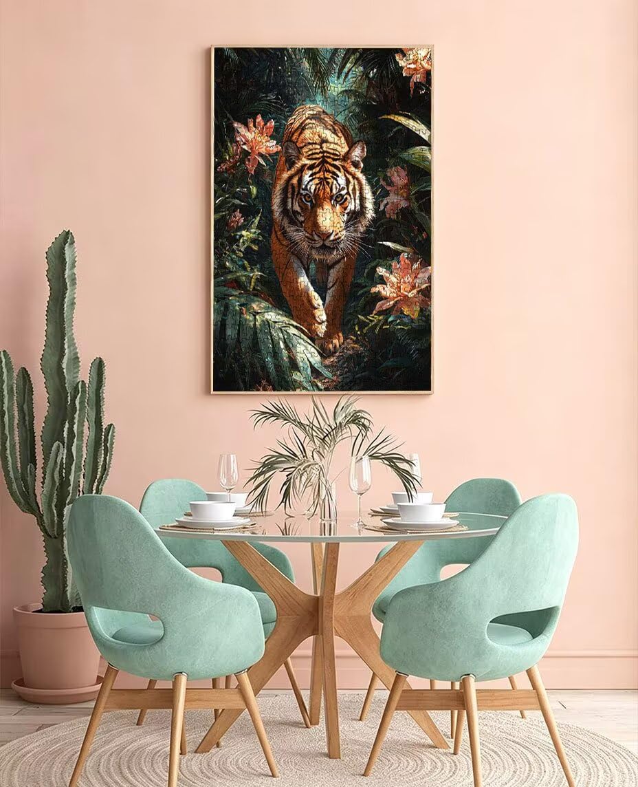 BXHZW3-443 Puzzle 3000 elementów, kwiaty, tygrys, puzzle dla dorosłych, 3000 sztuk, klasyczne puzzle, gra zręcznościowa, puzzle dla całej rodziny, z opakowaniem, dekoracja, prezenty, BXHZW3-443