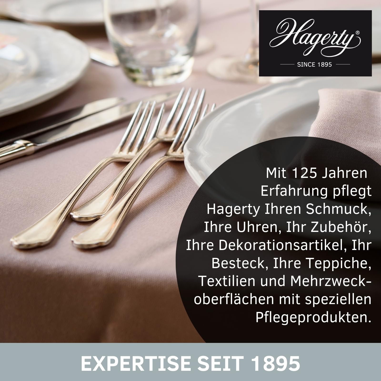 Hagerty Silver Guard Cutlery Roll Bestecktasche für Silber und Versilbertes 43,5 x 45 cm Silberbesteck-Aufbewahrung mit Anlaufschutz Besteckhalter für Obst- & Fischmesser mit 12 Fächern A119006