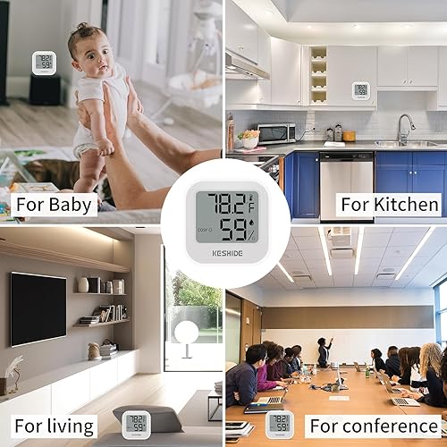 Miniatura 5 de Termómetro higrómetro digital para temperatura ambiente, medidor de humedad, termómetro interior, calibración de precisión, sensor de temperatura