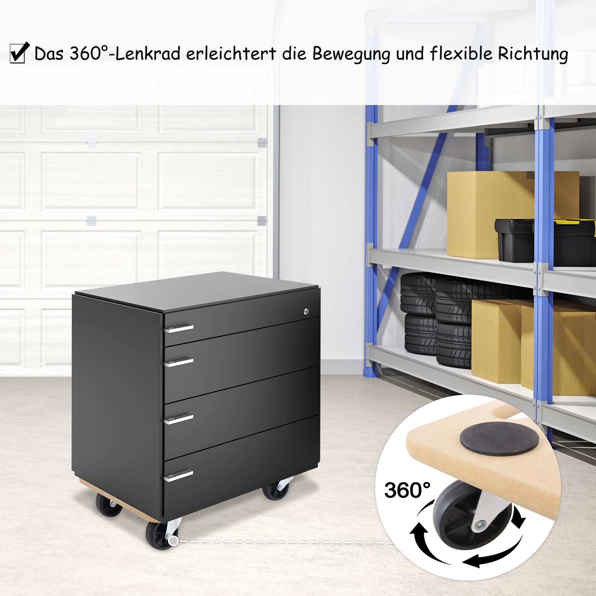 HENGMEI Rollbrett Transportroller 2 Stück, 200 kg Belastbarkeit pro Plattform mit 360° Rolle Kann an die Wand Gehängt Werden für Umzug Möbel Transport