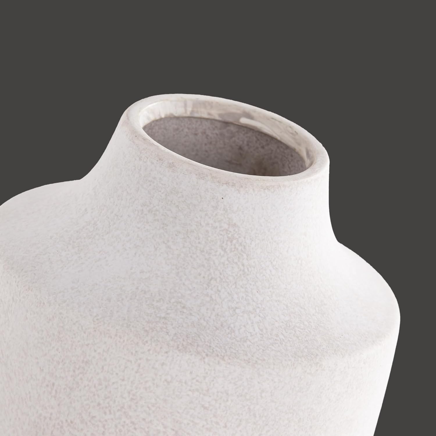 Mitt&Ditt Ceramic Flower Vase, 7.5 inch Off-White Farmhouse Rustic Vase, Handcrafted Weathered Pottery Vases, Small Flower Terracotta Vases for Home Decor, Living Room, Table, Shelf - Image 7