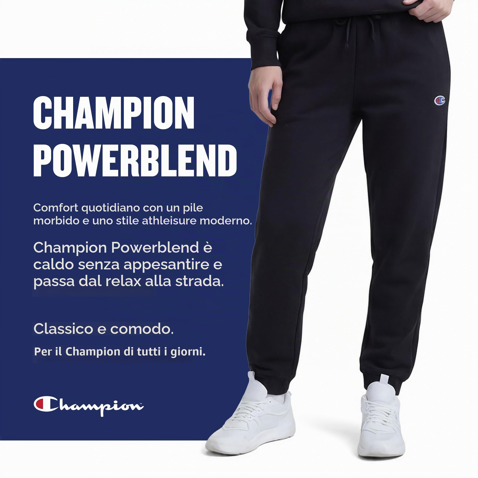 Champion - Pantaloni in Pile con Fondo Aperto, Pantaloni da Tuta Donna