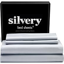 Silver Infused Bed Sheets Set - Award-Winning Self-Cooling Fabric with Self-Cleaning Silvery Technology that Stays Fresh 3X Longer for Hygienic Sleep
