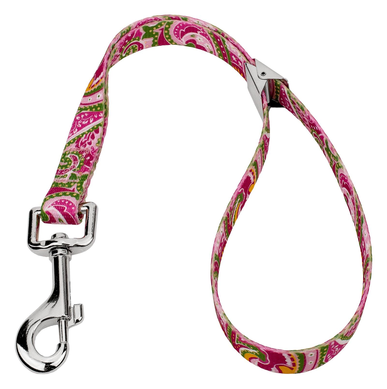 Country Brook Petz Dog & Pet 5/8 Inch Grooming Loop with Spring Loaded Clip - 18 Unique Designs for Grooming and Vet Tables (Pink Paisley)