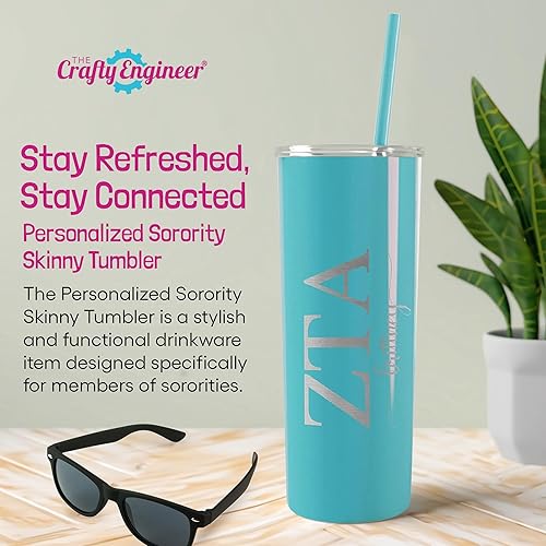 Miniatura 2 de Go Greek Chic - Vaso delgado de la hermandad de mujeres Kappa Alpha Theta - (negro mate), vaso personalizado de la vida griega personalizada, nombre