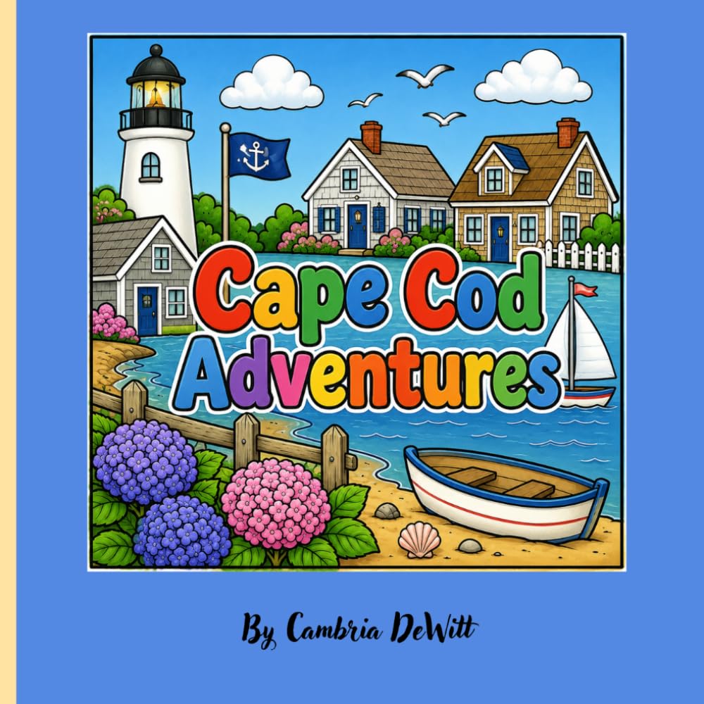 Cape Cod Adventures: A Coastal New England Coloring Book Featuring Lighthouses, Beaches, Hydrangeas, Sailboats, Wildlife, and Cape Cod Landmarks