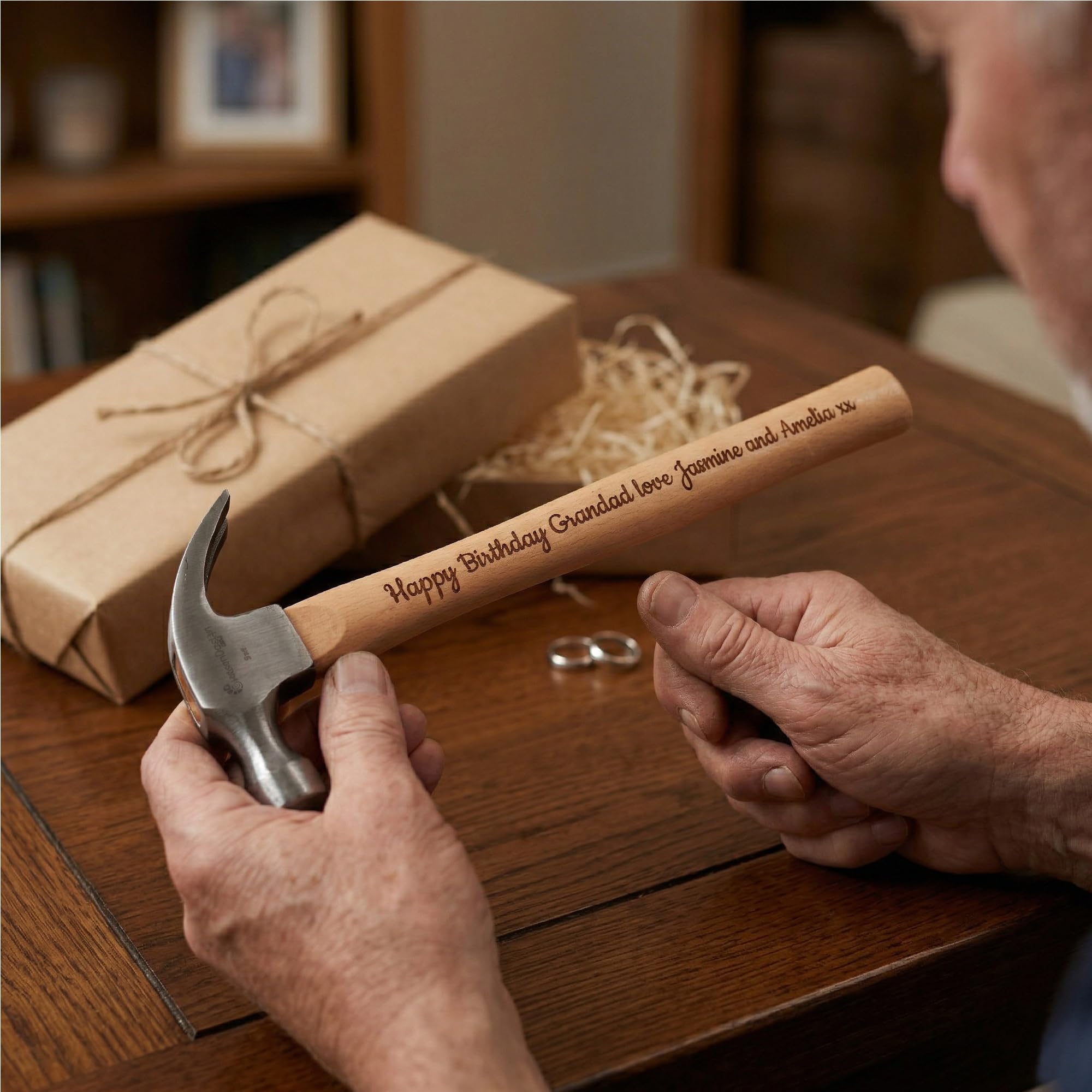 Martello personalizzato + scatola regalo | Crea un regalo davvero unico | Inciso al laser | Ottima idea regalo per compleanno, anniversario, padre e San Valentino