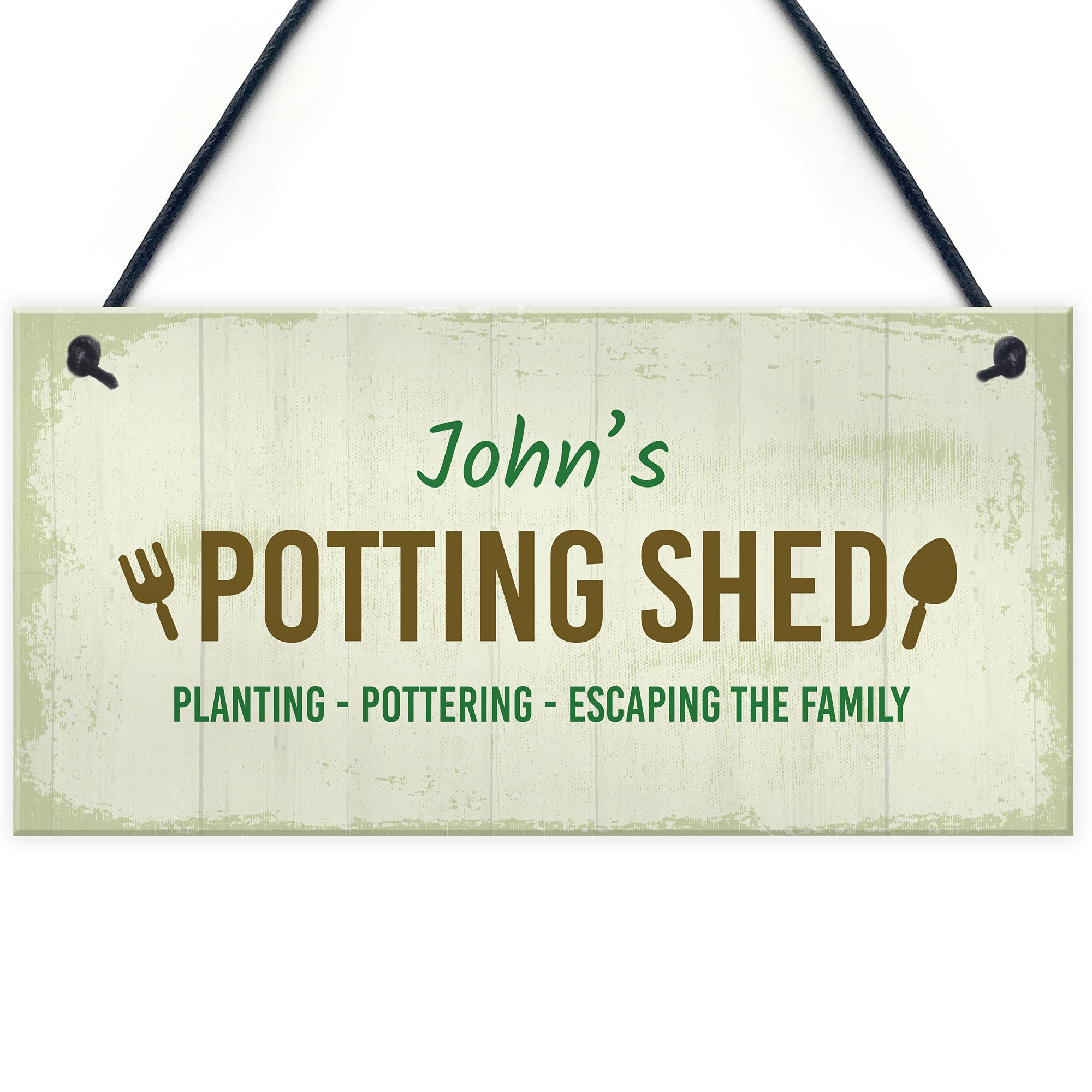 Red Ocean Potting Shed Personalised Hanging Garden Sign For Allotment Vegetable Patch Decor Signs