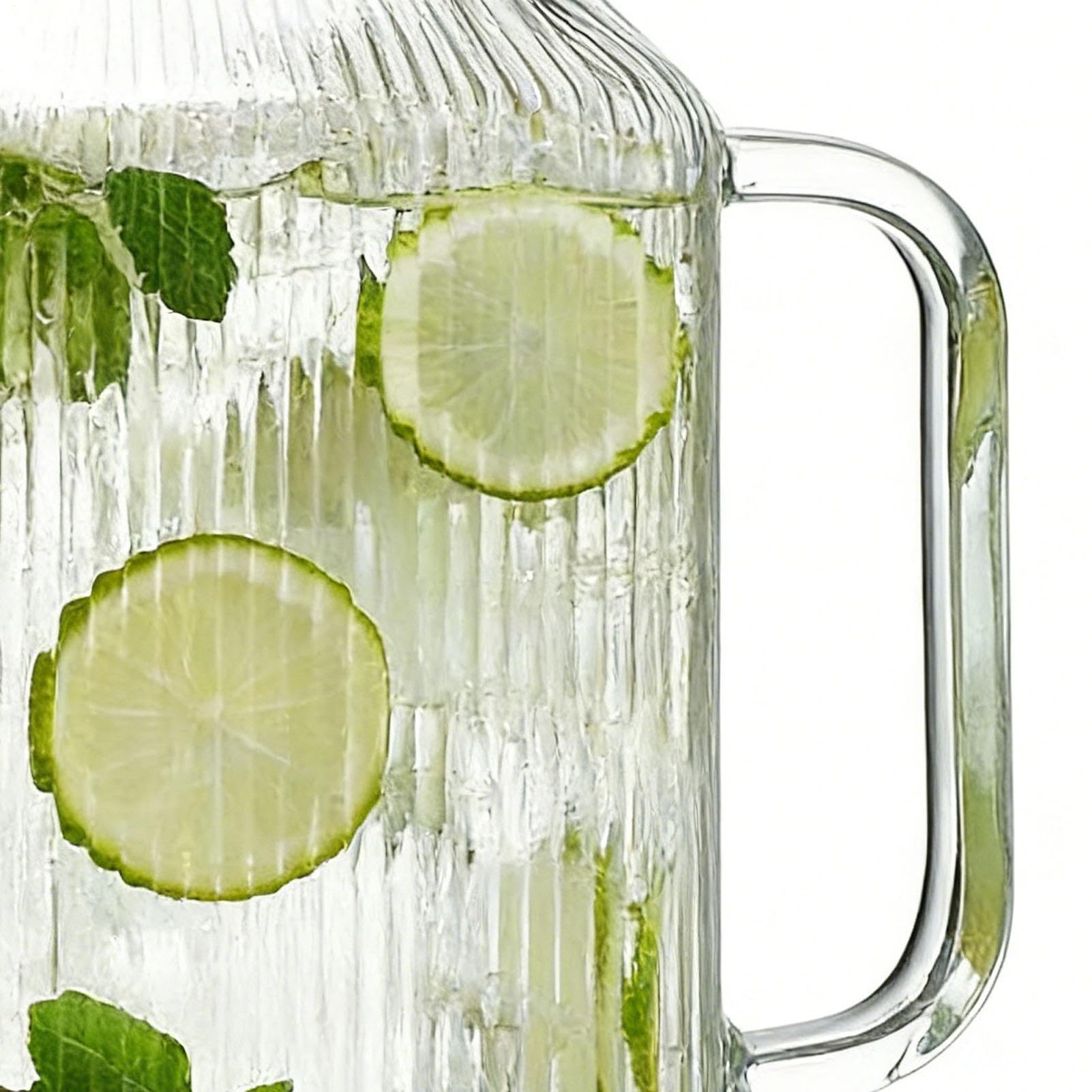 Grande capacità della del tè di 3.8L termoresistente | Brocca in vetro con manico, per frigorifero, acqua calda, succo, limonata, tè freddo, caffè