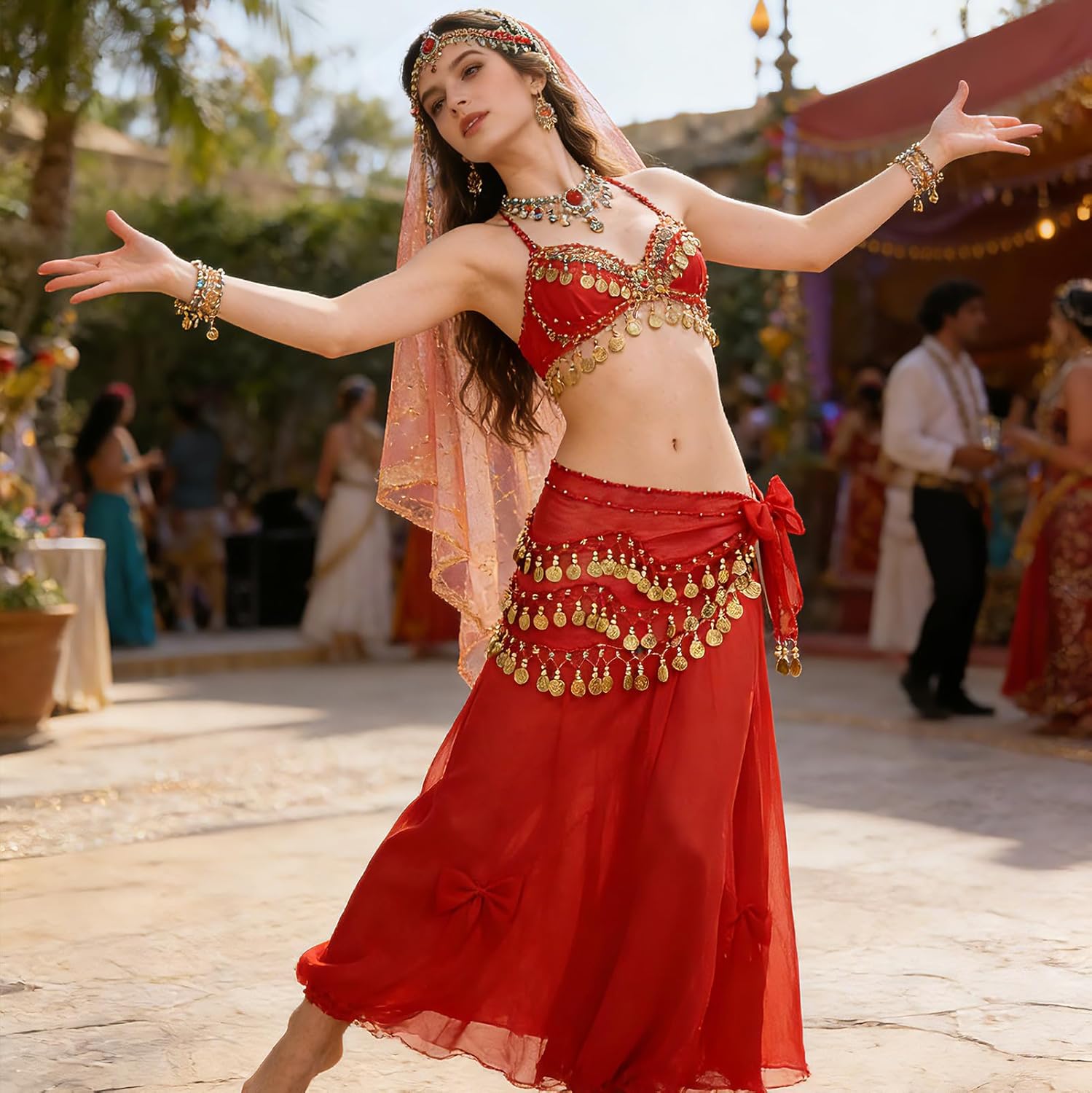 Sequin Tassel Skirt Women's Belly Dance Hip Scarf Skirt for Rave Festival Party Celebration Performance - Image 2