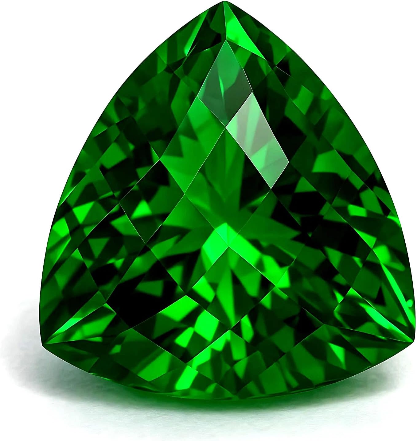 Certified 10.18 Ct Natural Tsavorite Green Garnet – Trillion Cut Loose Gemstone – Vivid Green Color – Rare Collector’s Gem
