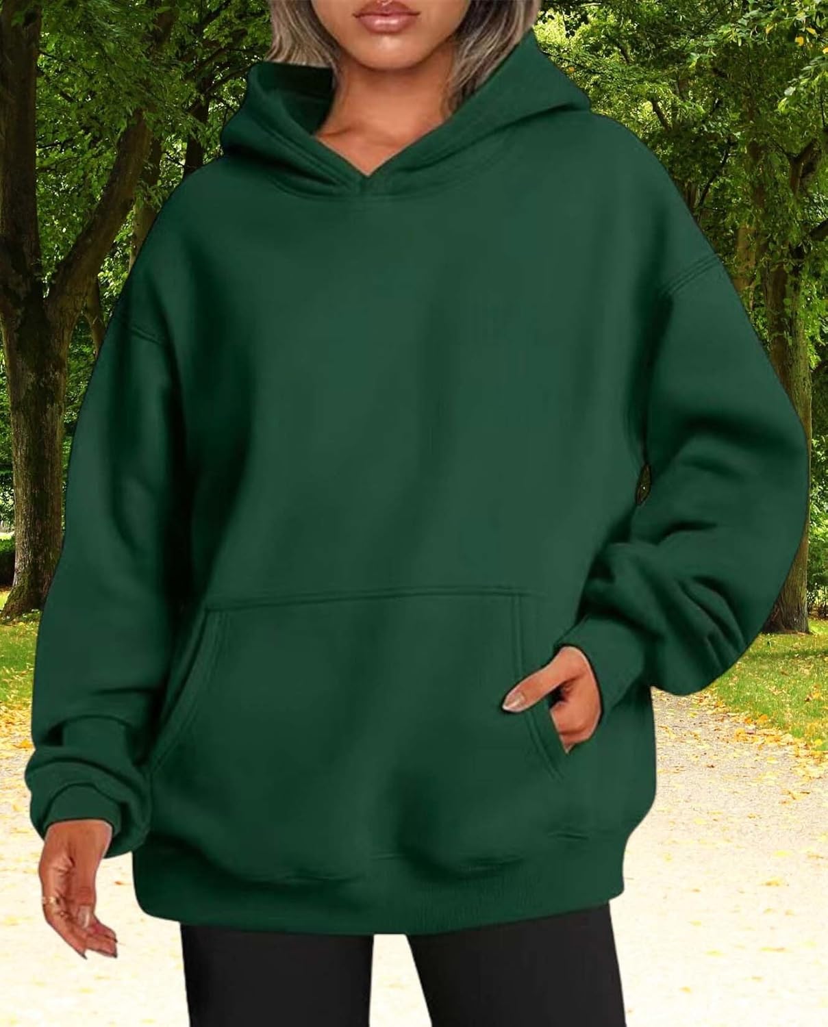 Womens Hooded Pullover Sweater Fashion Casual Loose Version With Pockets Spring And Autumn Hooded Sweater - Image 2