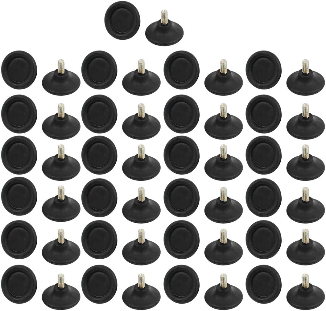 Household Plastic Base Round Shaped Leveling Glide Feet Black M8 x 15mm 50pcs (d04bd17378cf1e5b13dba63aee383482)