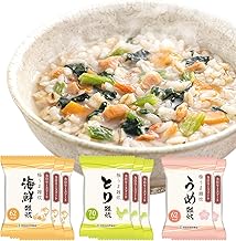 世田谷自然食品 カロリースマート 極うま雑炊 3種セット (海鮮×3食セット / とり×3食セット / うめ×2食セット / 8食入) 保存食 非常食 御歳暮 雑炊 フリーズドライ インスタント雑炊 (置き換え/低カロリー/カロリー対策) お粥 インスタント 即席雑炊