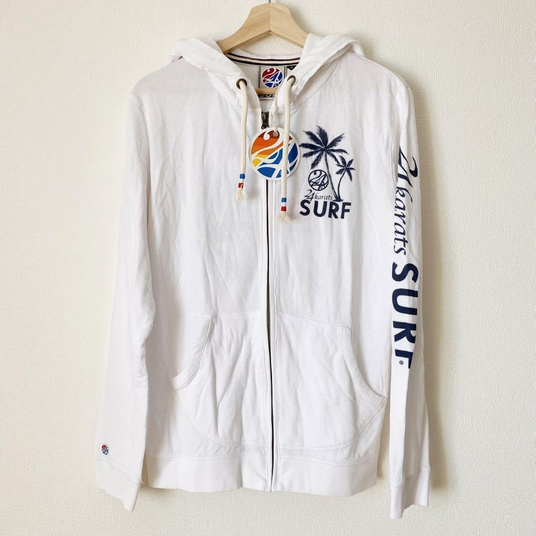 Amazon.co.jp: ..24karats SURF ハワイ パーカー Lサイズ 白 B