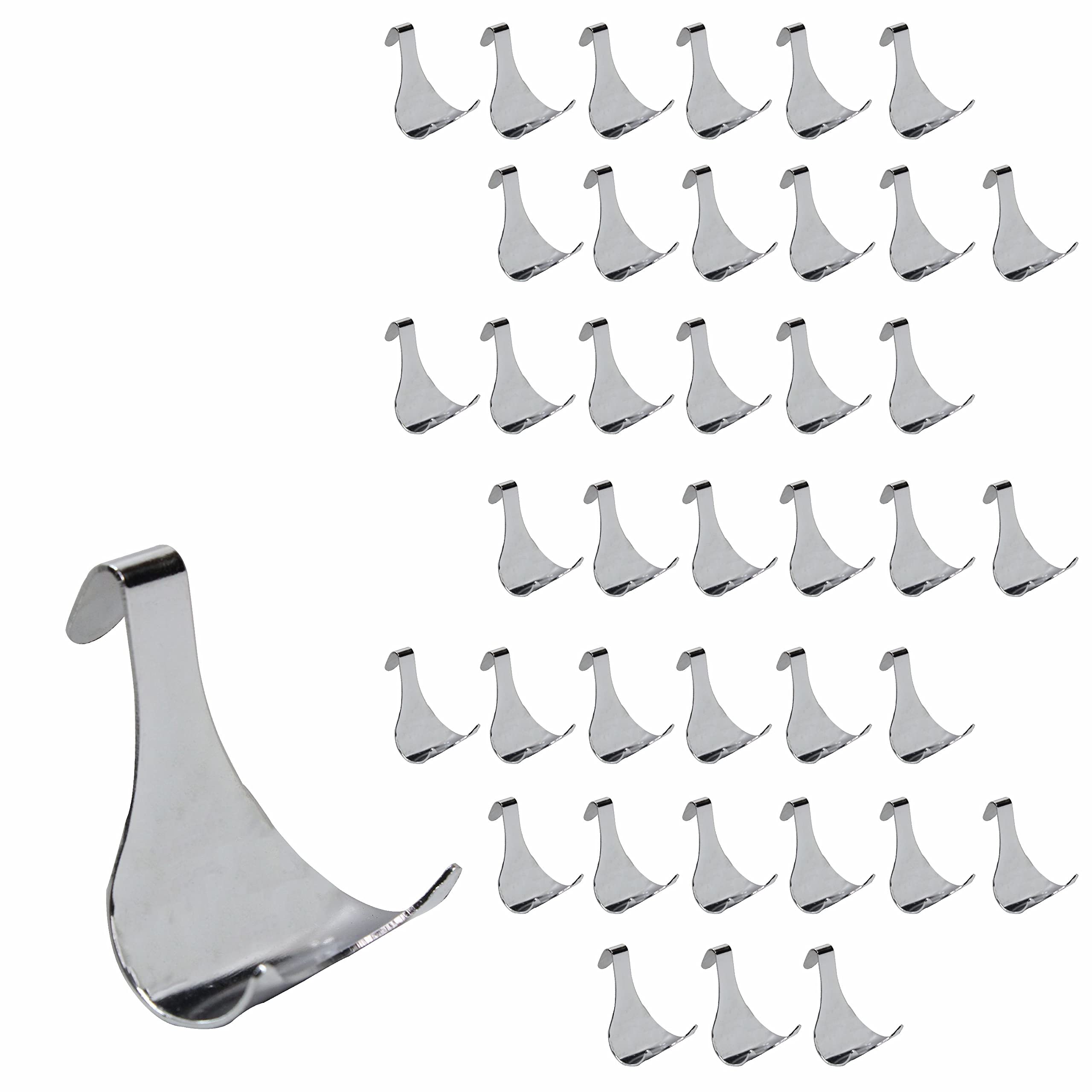 SUL Chrome Plated Moulding Hook Picture Rail Hooks Hangers, Picture Moulding Rail Frame Hook Hangers for Art Exhibition Gallery Picture Billboards Hanging Clothes Keys Holder – CHROME (40 PK)