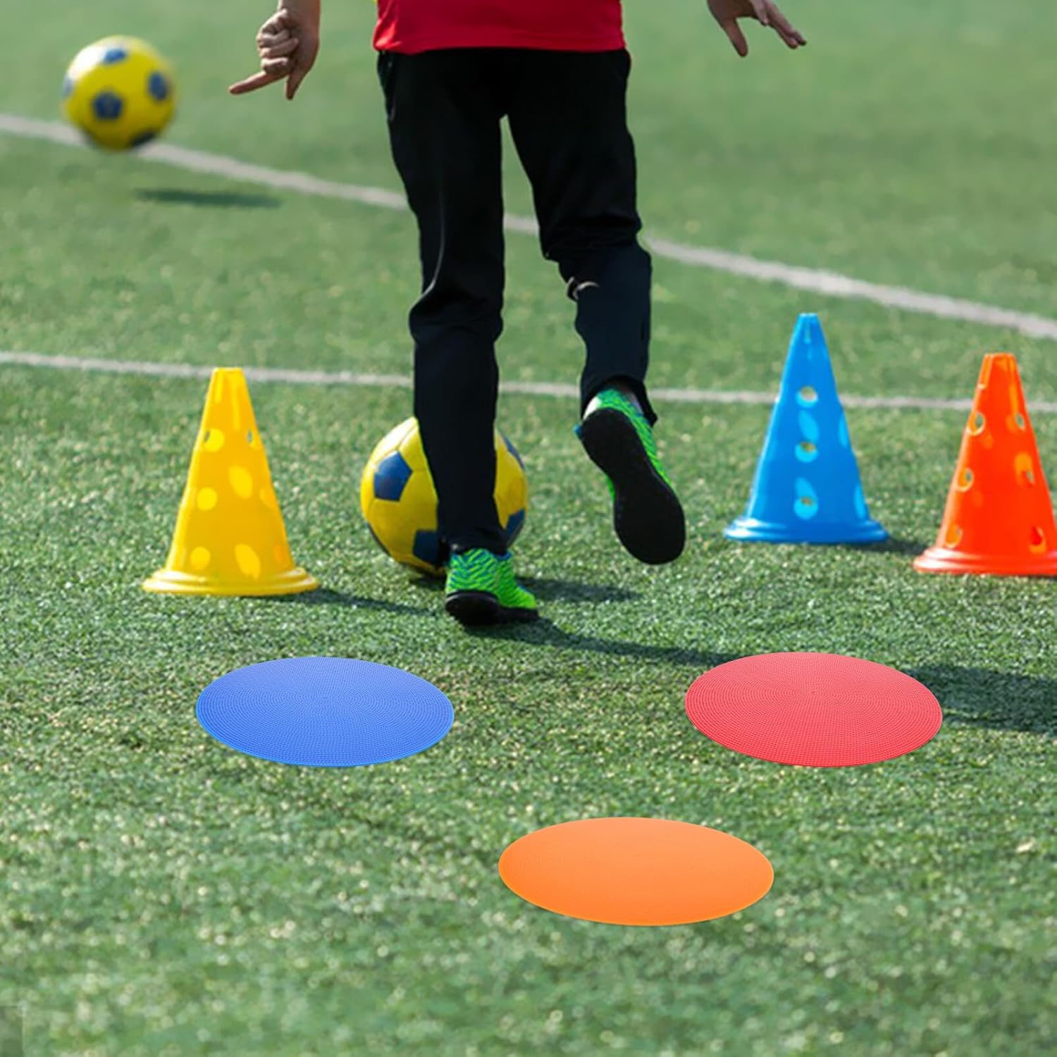 BESPORTBLE 12pcs Football Training Discs Markers for Soccer Practice Gym Drills Agility Training Bright Colors for Easy Visibility for Athletes