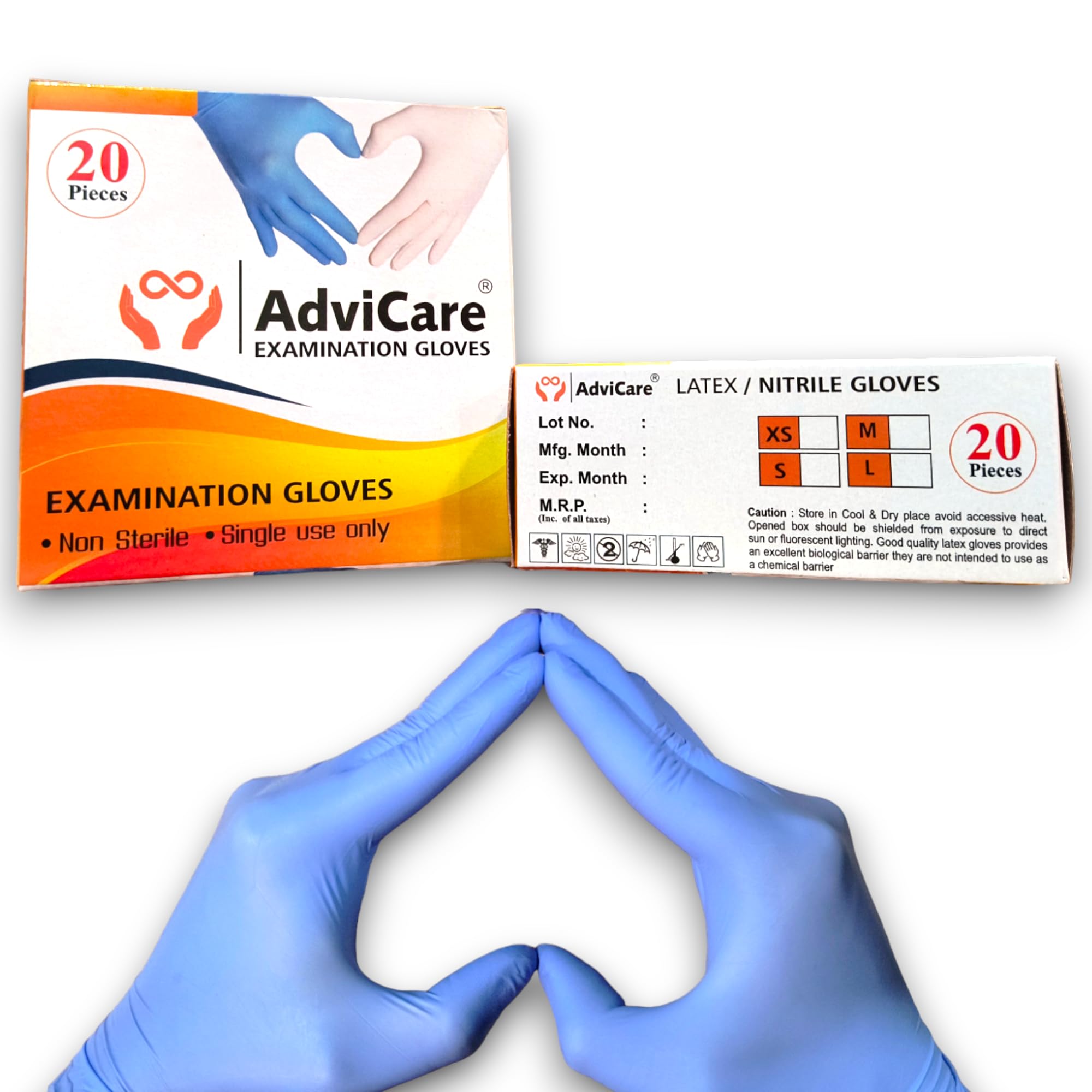 AdviCare Nitrile Examination Gloves - Pack of 40 | Premium, Excellent Barrier Properties, Powder-Free, Food Grade, Non-Tearable, Blue (Large, 40) (B0D4JWTTTK) Amazon Price History, Amazon Price Tracker