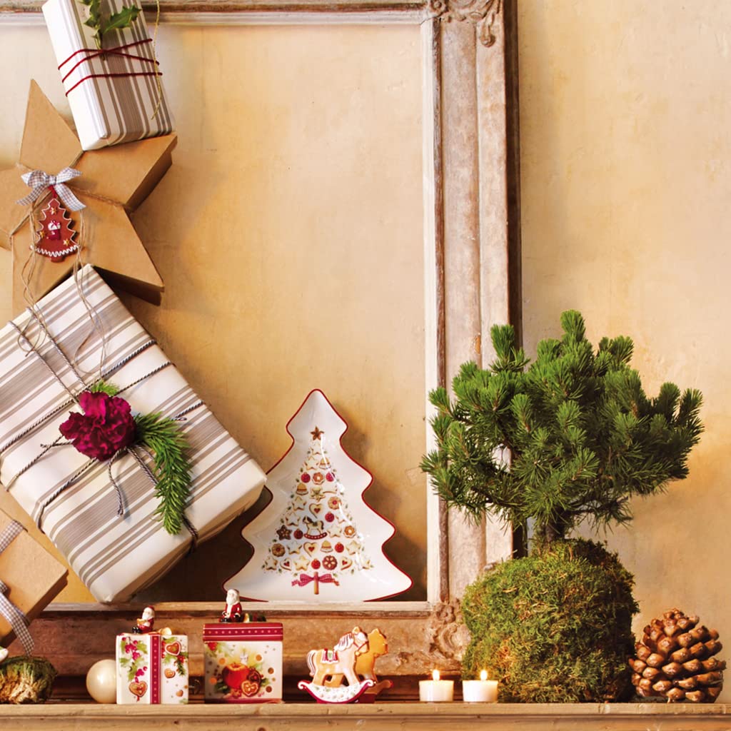 Villeroy & Boch – Winter Bakery Delight Schale Rot, Mikrowellensicher, Weihnachtsgeschirr, Tannenbaum Schale Weihnachten, Geschirr Weihnachten Toys, Plätzchenteller, Weihnachtsdeko, Premium Porzellan