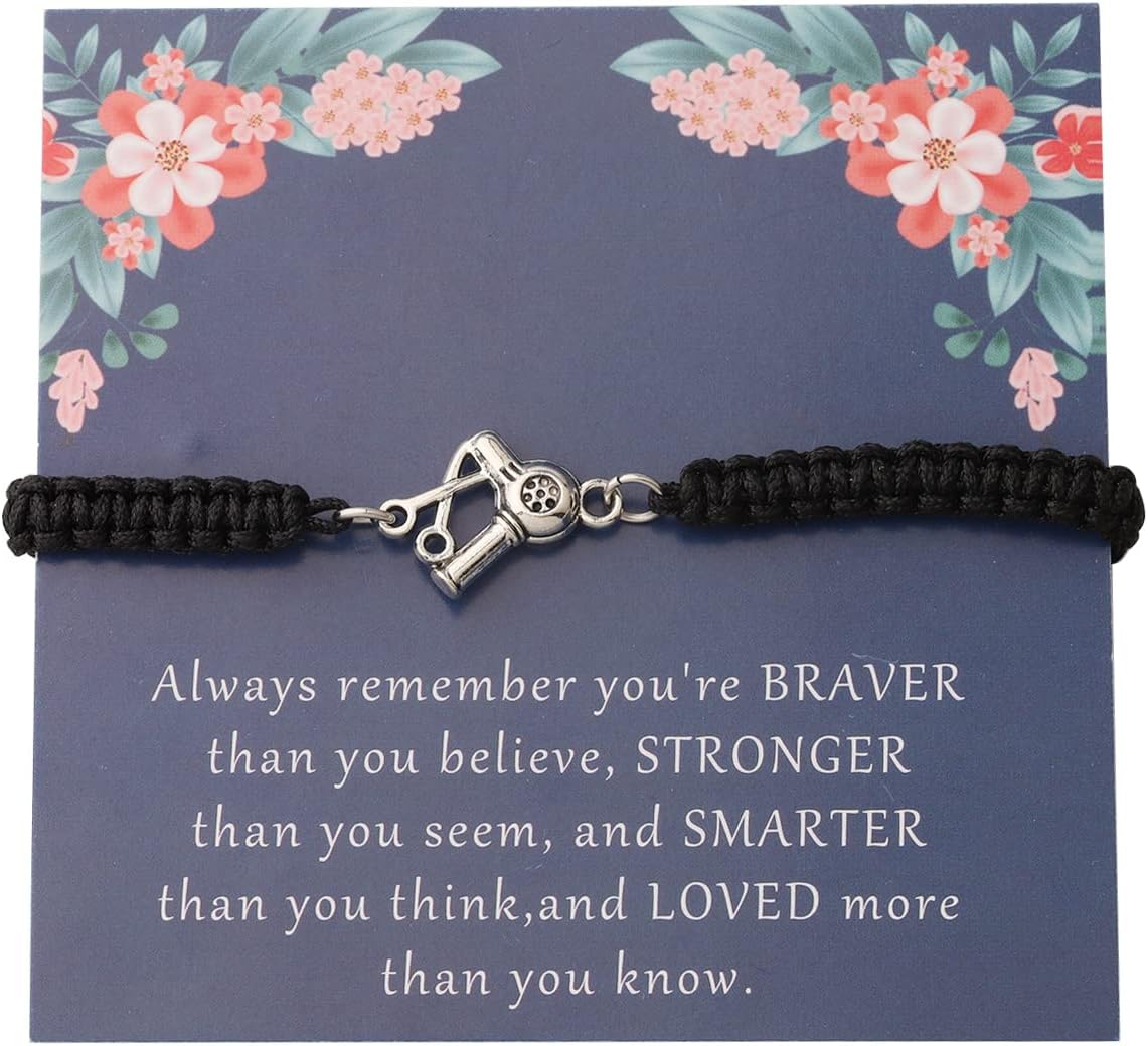 KUIYAI Hairstylist Gift Bracelet Future Hairdresser Gift Hair Dryer Jewelry
