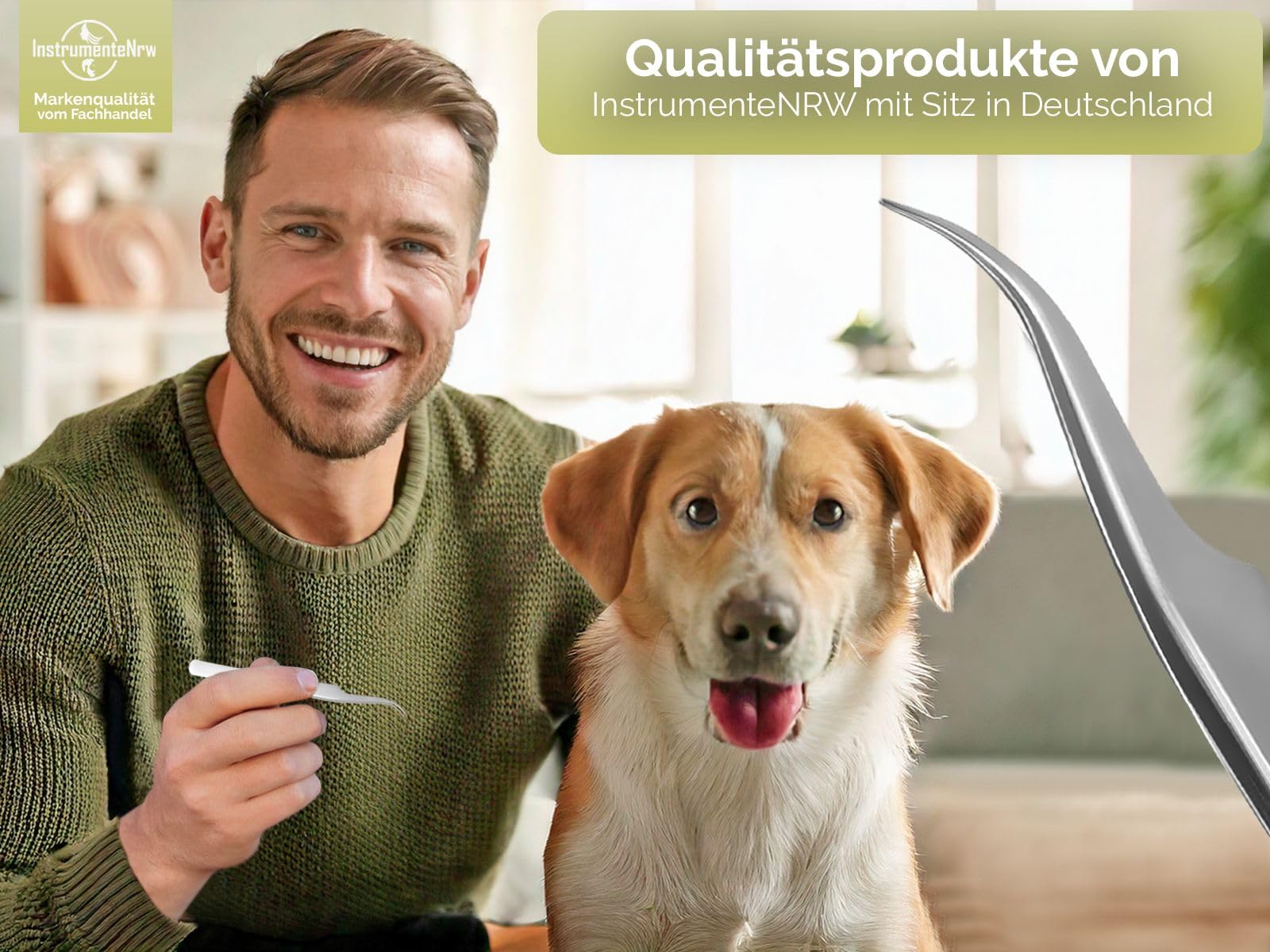 Premium Zeckenpinzette Zeckenzange Edelstahl Zecken Pinzette rostfreier Qualitätsstahl mit Aufbewahrungs-Etui