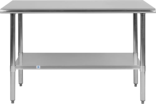 Miniatura 7 de Flash Furniture Rawcliffe - Mesa de trabajo y preparación de cocina de acero inoxidable con certificación NSF, mesa de trabajo comercial con