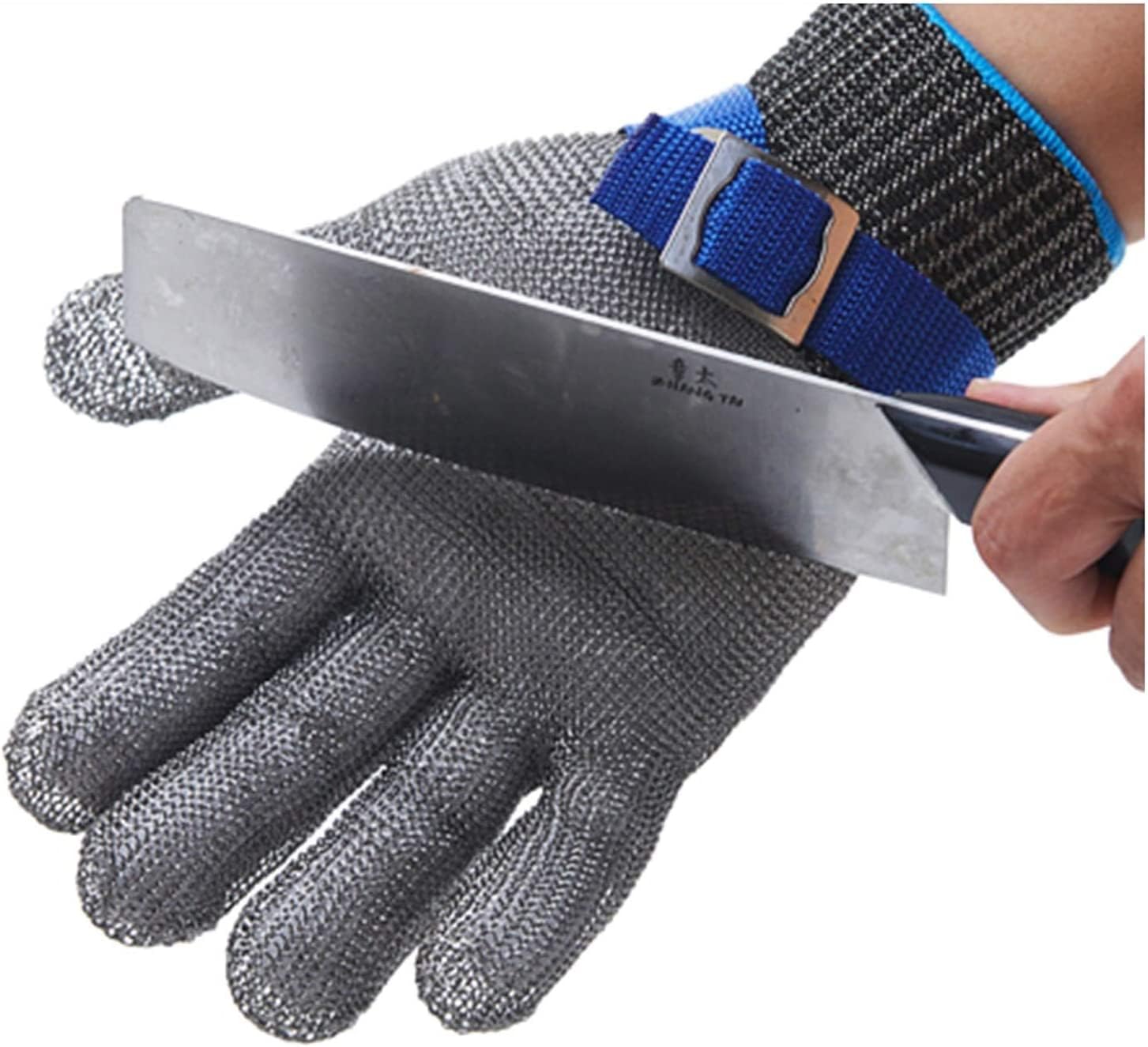 Gants anti-coupures Les gants résistants aux coupures en treillis métallique de jardin sont des gants de travail de sécurité qui protègent les doigts. Convient aux machines de jardinage de cuisine(6pc