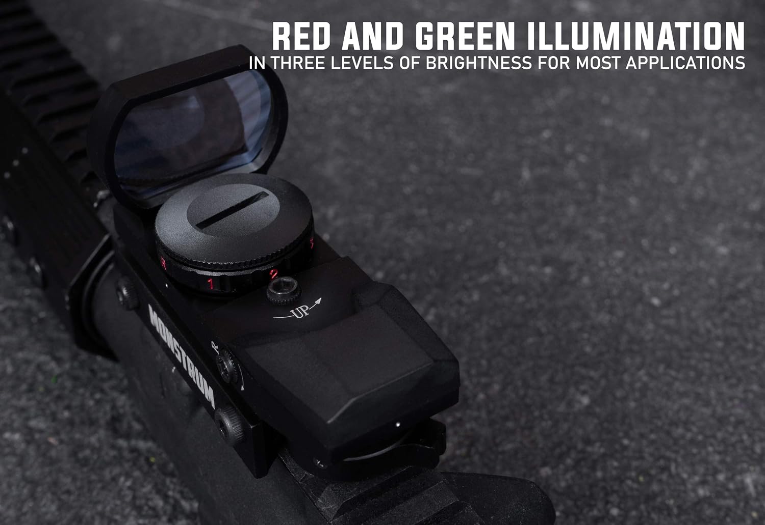Monstrum Tactical R01C Red Dot Sight with 4 Reticles and Red/Green Illumination