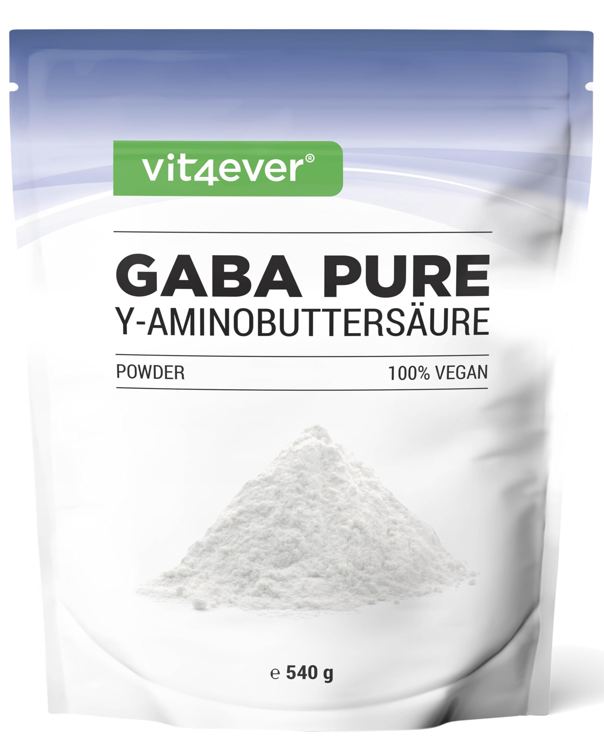Gaba Pure - 540 g di polvere pura senza additivi - 100% acido gamma-aminobutirrico - 180 porzioni - vegano - qualità premium