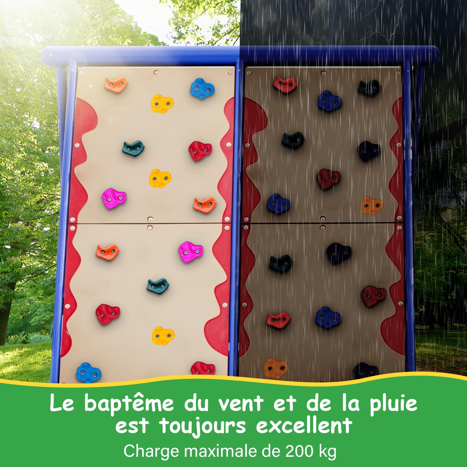Trymaker Prise d'escalade, Prises Escalade Enfant, Set de Poignées d'escalade Murale avec Matériel de Fixation pour Jardin Cour Extérieur et Intérieur