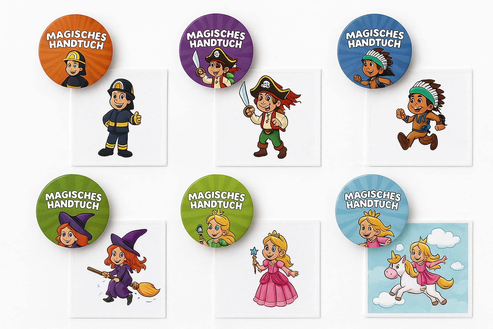 KAMACA 6er Set Magische Handtücher Baumwolle Zaubertuch Frottee für Kinder Zauberhandtuch Mitgebsel Geschenkidee Kindergeburtstag Geschenk Reisen Gastgeschenk Feier Zauberwaschtuch (6er Set Party)