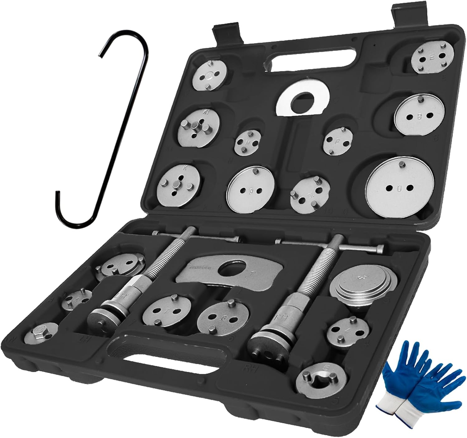 SIXIWANZI Brake Caliper Tool Heavy Duty Brake Caliper Compression Tool Black 24pc
