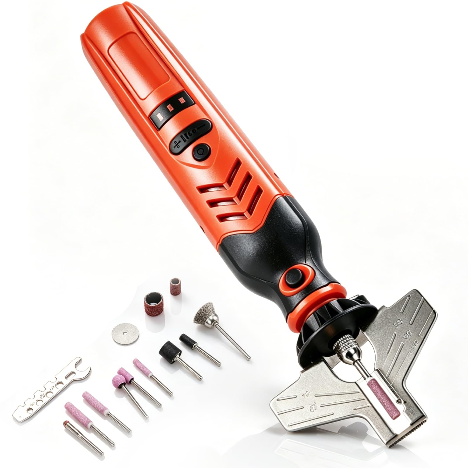 Affuteur Chaine Tronçonneuse électrique, Portable Affuteuse De Chaine Tronconneuse électrique Sans Fil Rechargeable,Kit Aiguiseur Affûtage Chaînes Tronçonneuses à Main Pour Affûtage précis des chaînes