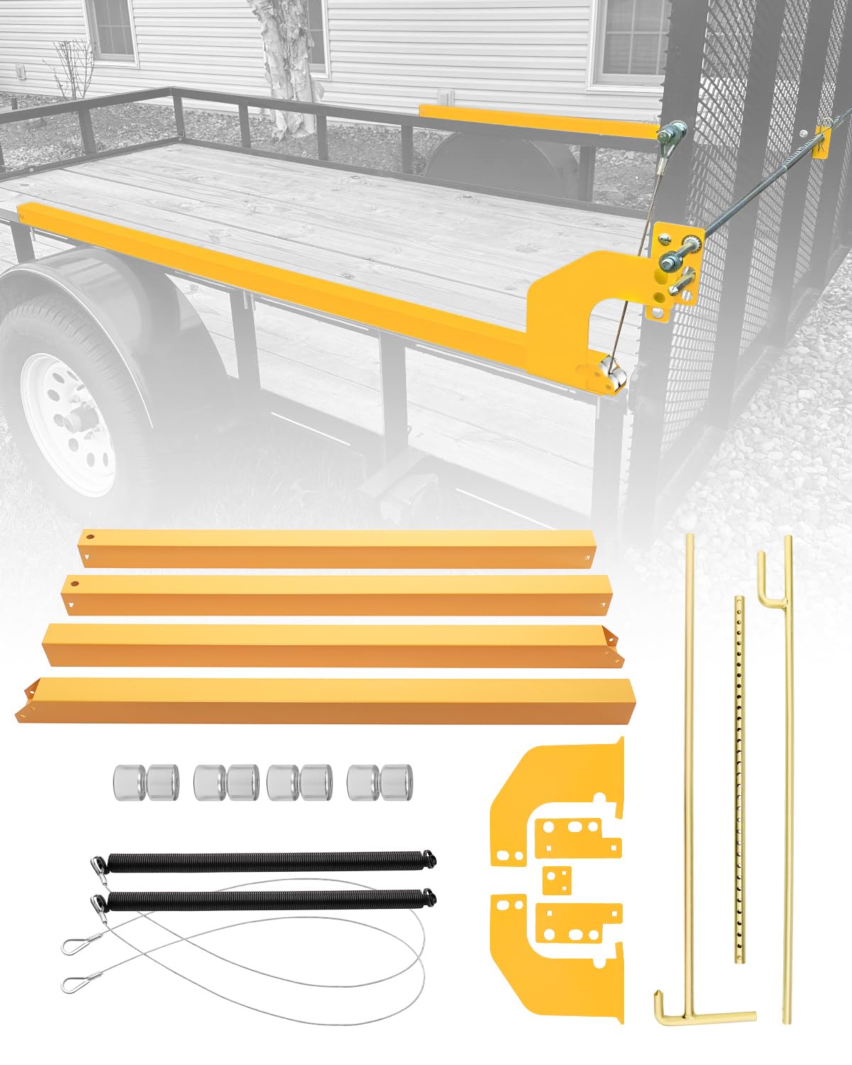 Trailer Tailgate Lift Assist &amp; Rapid Latch Kit, Fits Utility Trailer Ramp