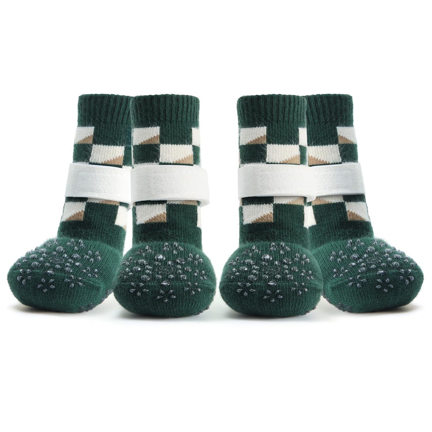 2 Pairs Dog Socks, Pet Socks with Adjustable Straps (XS: 1.57"-4cm)