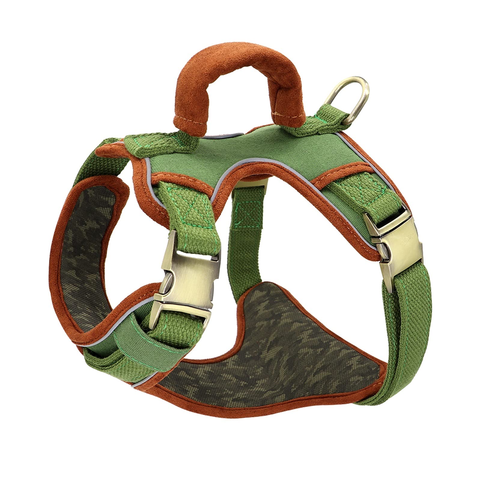 Pettorina Riflettente Regolabile per Cani con Maniglia, per Cani di Grossa Taglia, per addestramento e Passeggiate, Adatta per Cani di Taglia Media e Grande (Verde L)