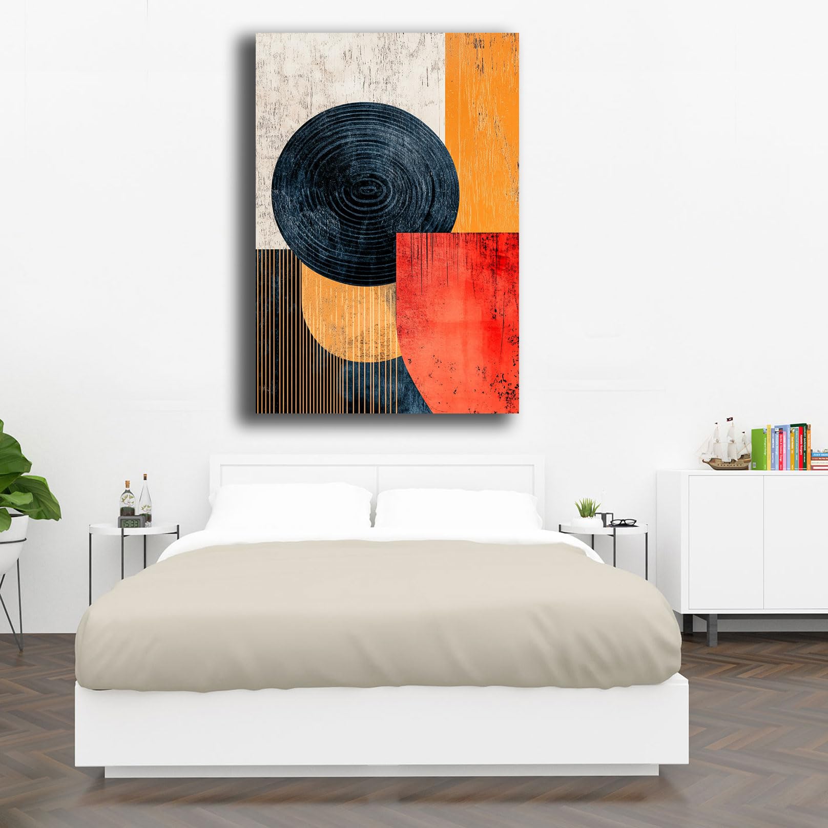 Quadro moderno Soggiorno Astratto su Tela Stampa Industial Stile Scandinavo Decorazione da Parete per Salotto Camera da Letto e Ufficio Arredamento Contemporaneo (16, 50x70 cm, Canvas intelaiato)