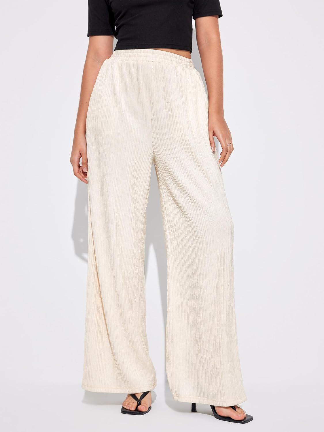 CIDER Texture Wide Leg Trousers - Image 3