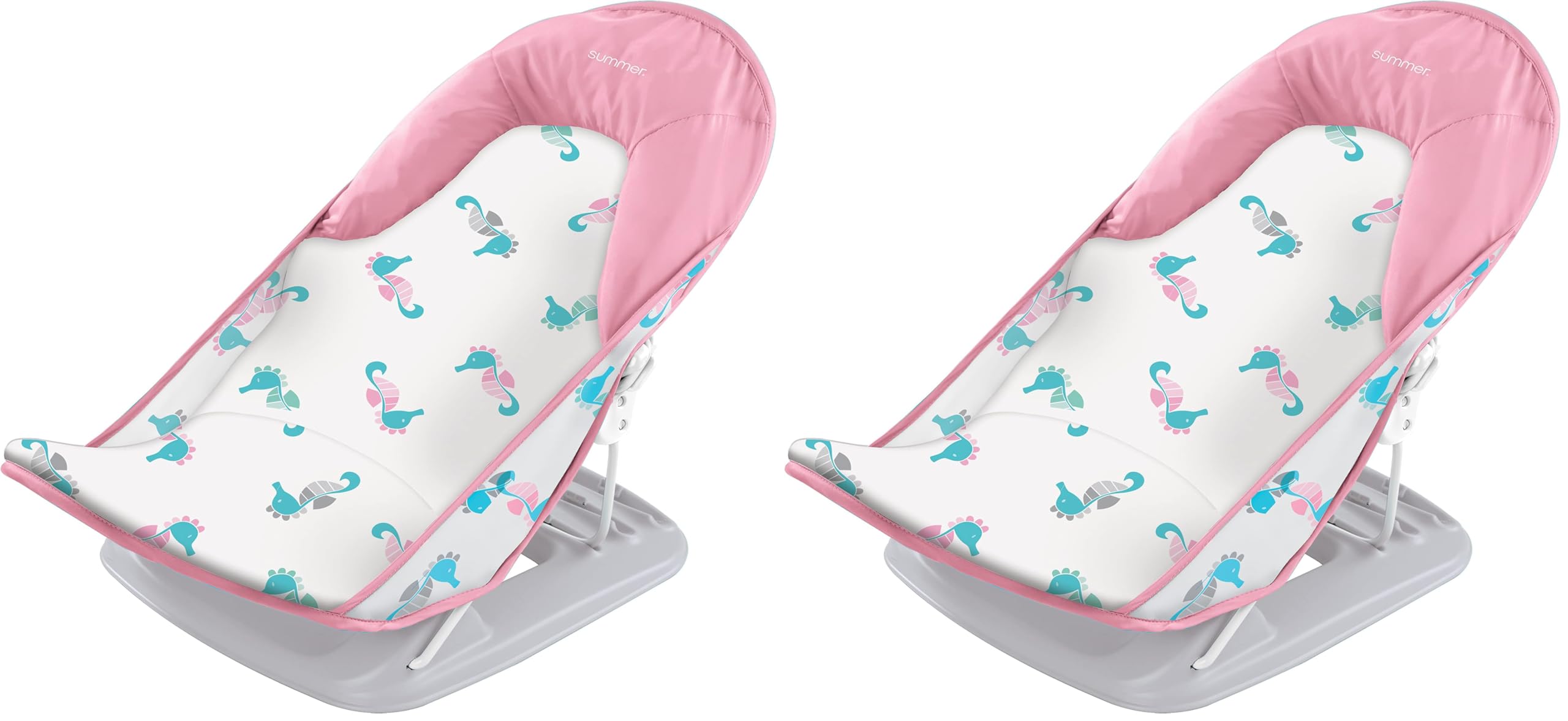 Summer Infant Deluxe Baby Bath Seat Adjustable Support for Sink or Bathtub Includes 3 Reclining Positions - Sea