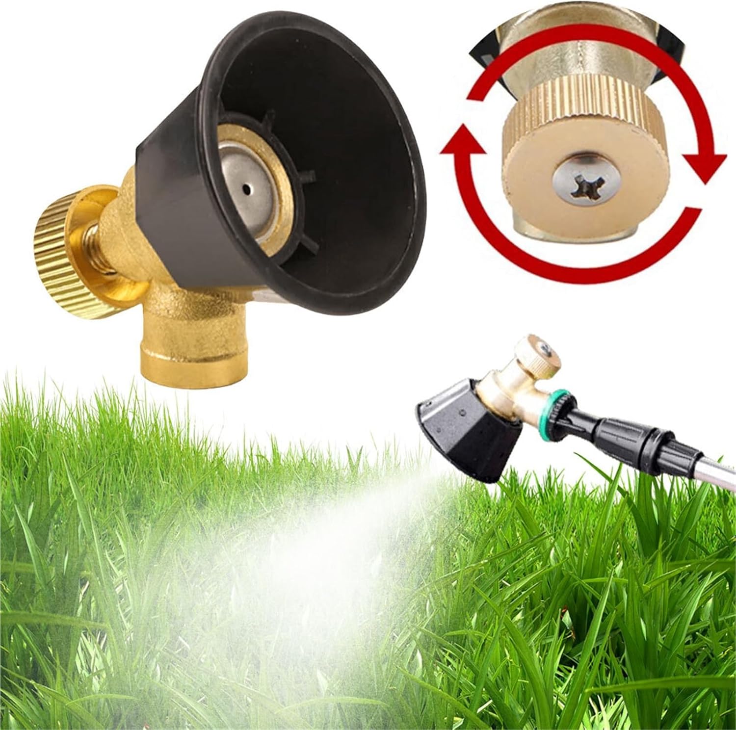 High Pressure Sprayer Nozzle Adjustable Brass Agricultural Spray Nozzle Head Gardening Tools for Garden, Patio, Greenhouse(M14*1.5mm-2pcs)