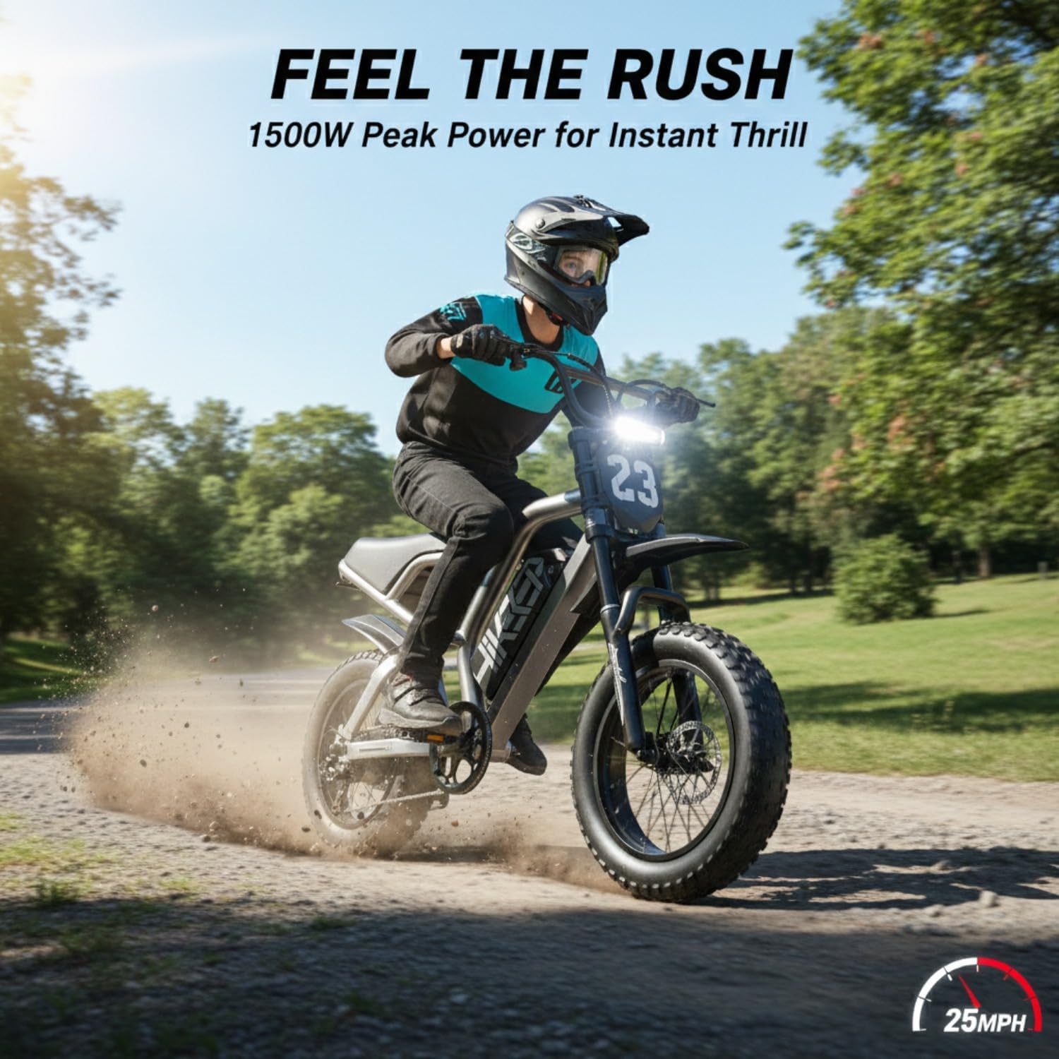 Electric Bike for Adults, 1500W-3000W Peak High Torque Ebike with 48V 15.6Ah UL 2849 Certified Battery, 20" 16" Fat Tire All-Terrain E-Bike, Dual Suspension Retro Scrambler Dirt Bike Style