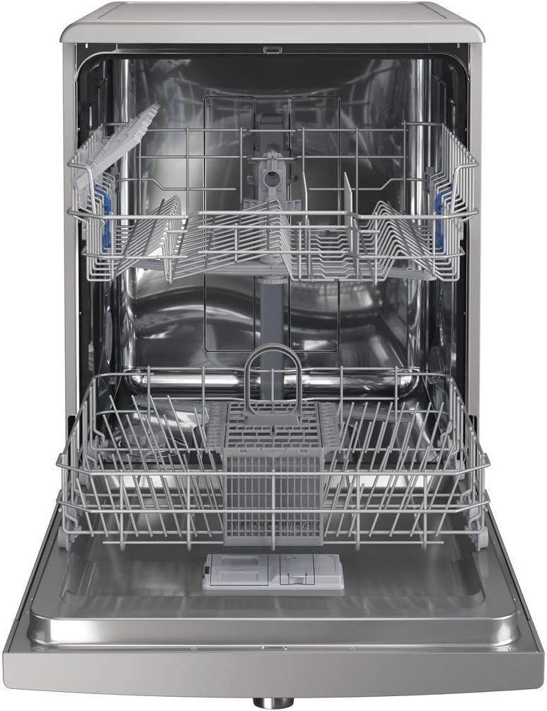Interior view of the Indesit DFE-1B19XUK Dishwasher with racks in place