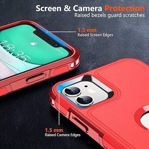 Miniatura 4 de SPIDERCASE Funda a prueba de golpes para iPhone 11, protección contra caídas de grado militar de 10 pies, con 2 piezas protector de pantalla de