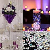 Vista 2 de 1000 piezas de gemas acrílicas de plástico, diamantes acrílicos falsos, cuentas de relleno de jarrón, cristales de diamantes sintéticos, joyas